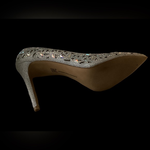 INC International Concepts Glittering Silver Cutout Heels - Picture 3 of 3
